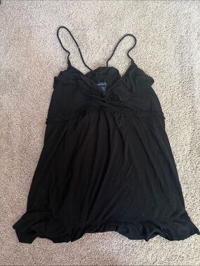 American Eagle Outfitters Black Ruffle-Trim Camisole